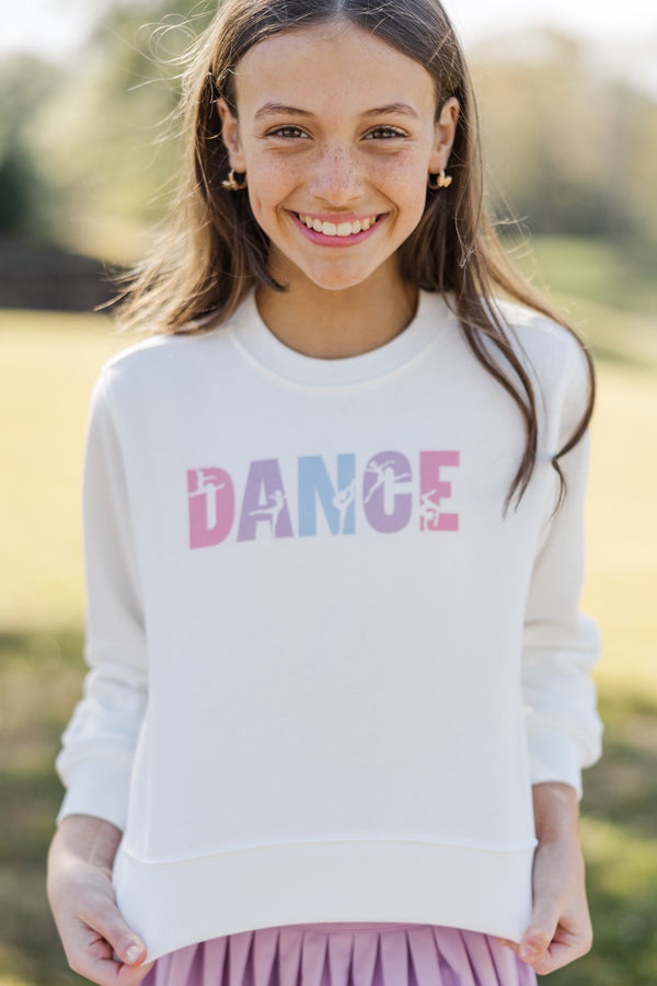 Girls: Just Dance White Graphic Sweatshirt