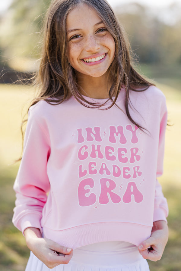 Girls: In My Cheer Era Blush Graphic Sweatshirt