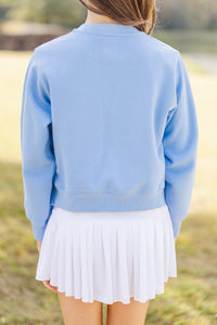 Girls: In My Soccer Era Blue Graphic Sweatshirt