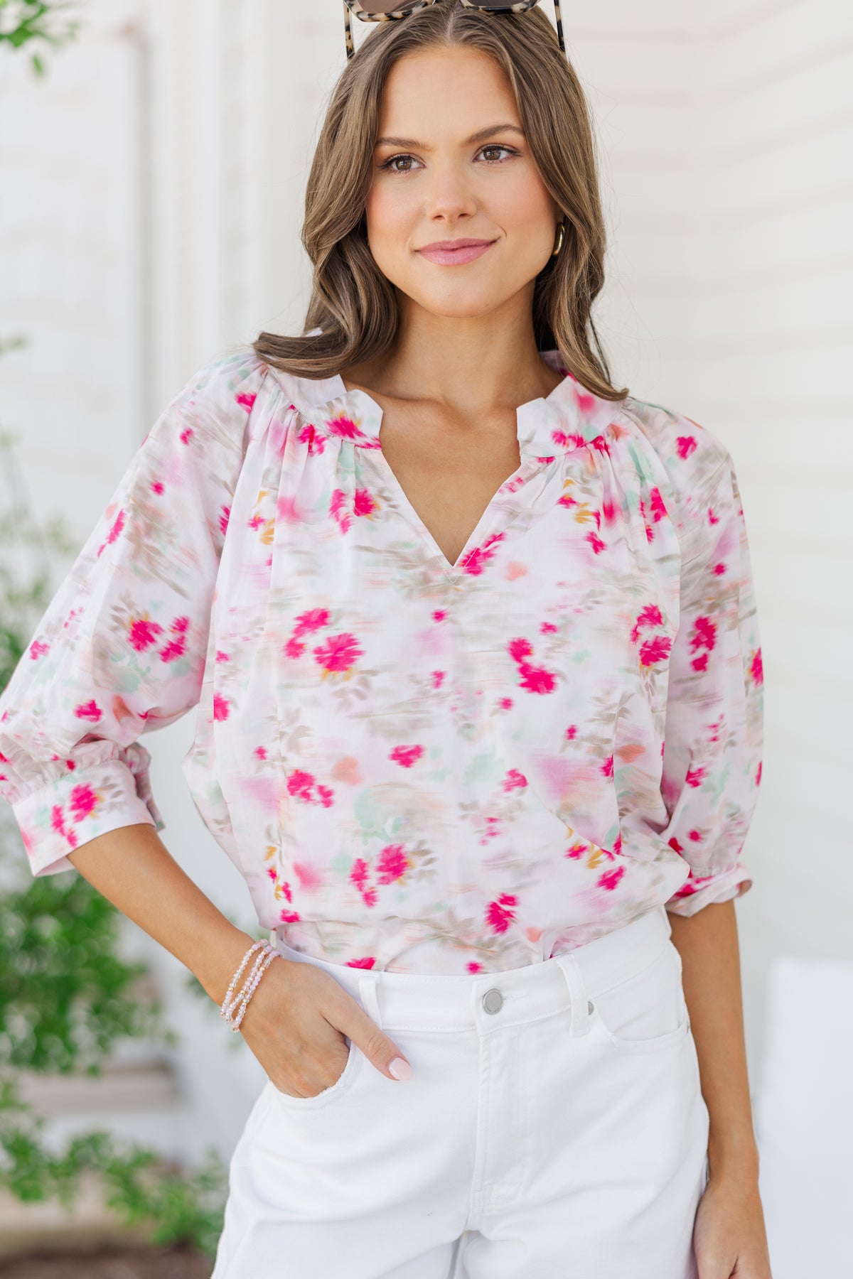 UR Watercolor Print Blouse main image 1