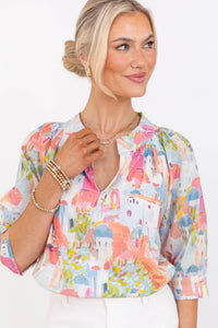 True Self Pink Toile Blouse