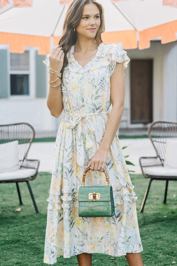 On Your Mind Cream Floral Midi Dress – Shop the Mint