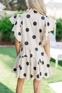 Out And About Ecru Polka Dot Romper