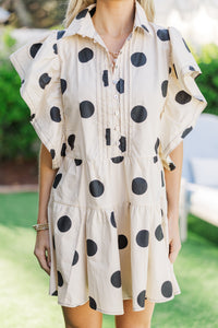 Out And About Ecru Polka Dot Romper