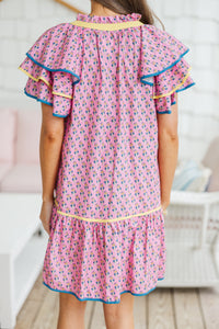 Just Fine Pink Floral Medallion Dress