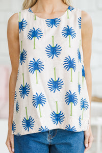 Keep Watch Blue Printed Blouse