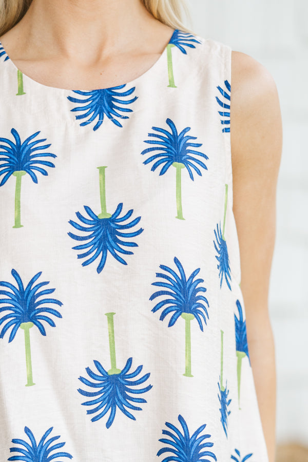 Keep Watch Blue Printed Blouse