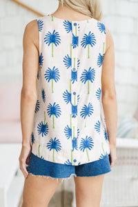 Keep Watch Blue Printed Blouse