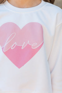 Girls: With Love White Graphic Sweatshirt