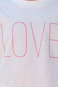 Girls: L-O-V-E White Graphic Tee