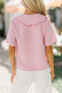 Big Dreams Pink Collared Blouse