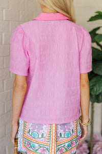 Classic Case Pink Textured Blouse