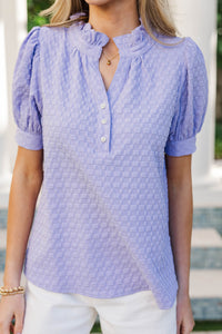 Up To You Lavender Textured Blouse