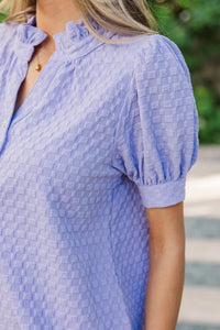 Up To You Lavender Textured Blouse