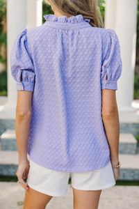 Up To You Lavender Textured Blouse