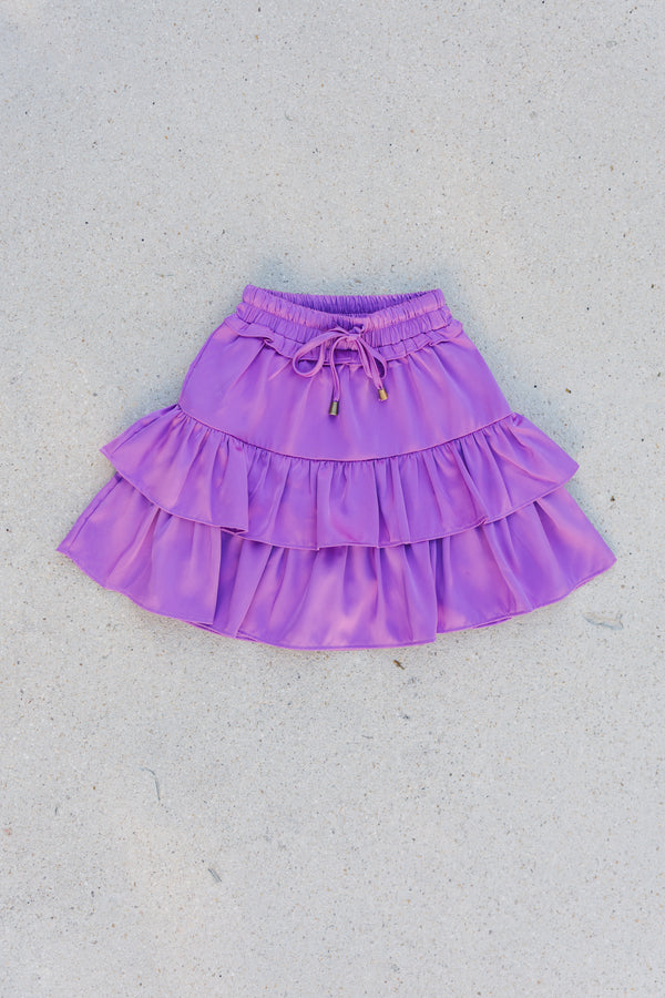 Girls: Take The Leap Purple Satin Skort