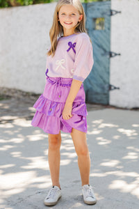 Girls: Take The Leap Purple Satin Skort
