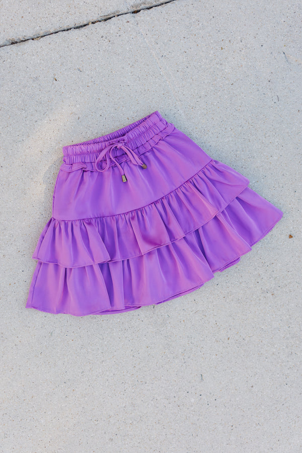 Girls: Take The Leap Purple Satin Skort