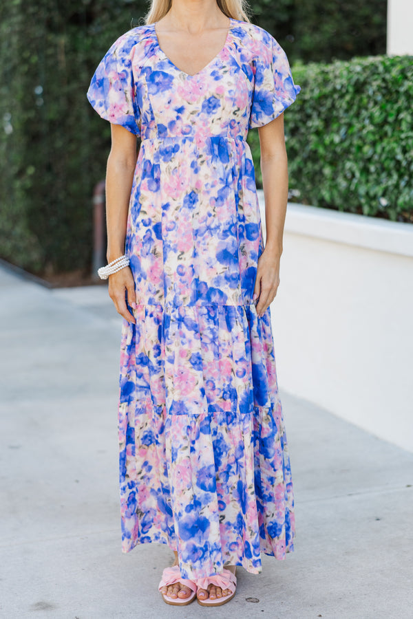 Lead The Way Purple Abstract Maxi Dress