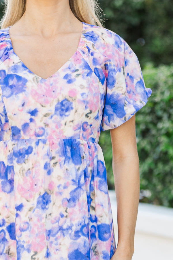 Lead The Way Purple Abstract Maxi Dress