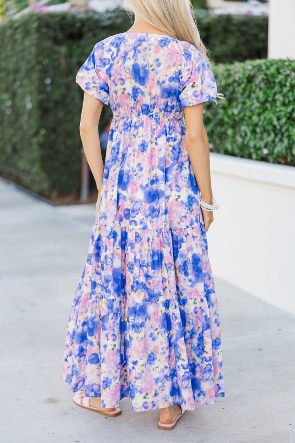 Lead The Way Purple Abstract Maxi Dress