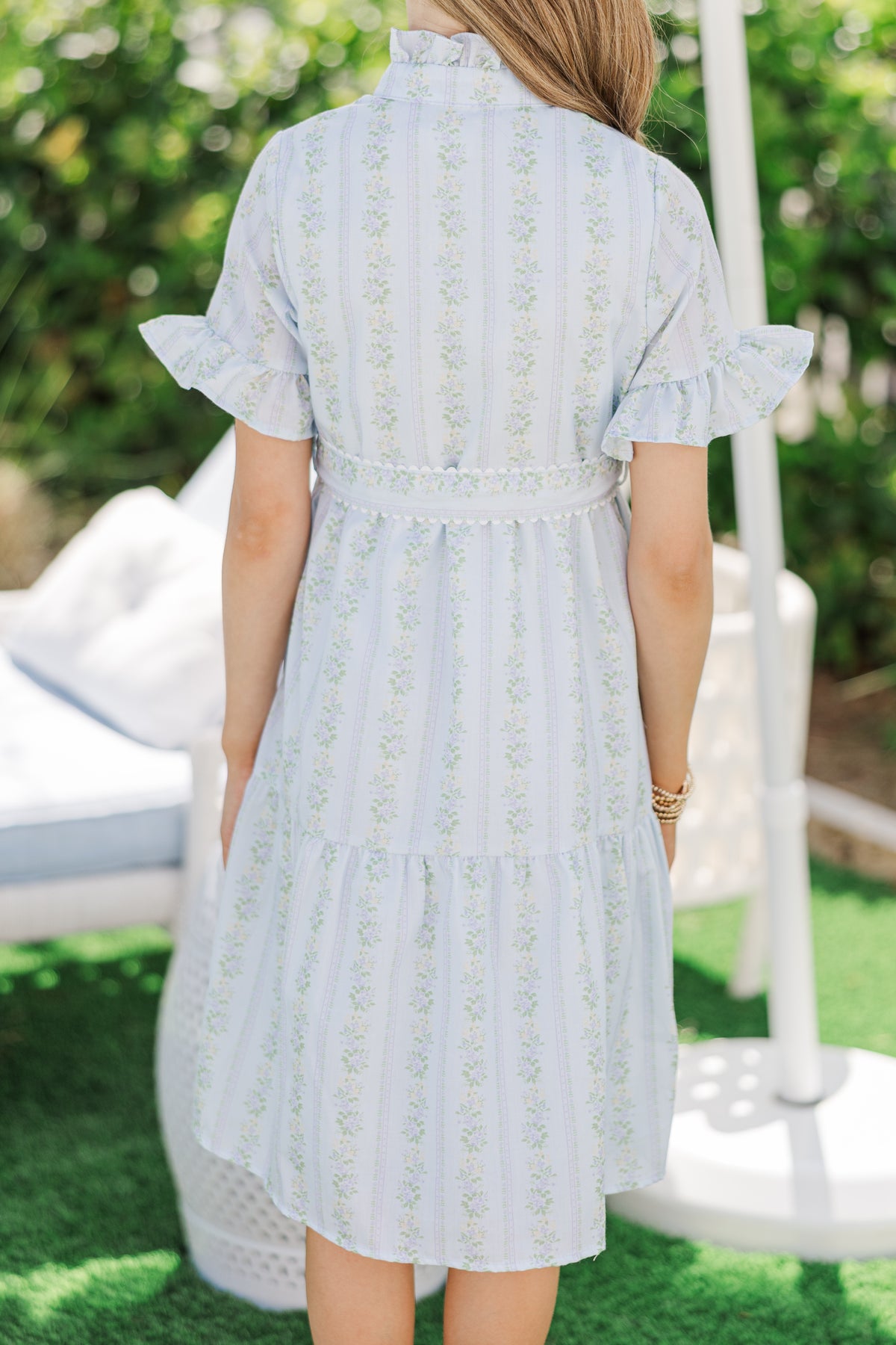 Good Girl Light Blue Floral Print Midi Dress main image 1