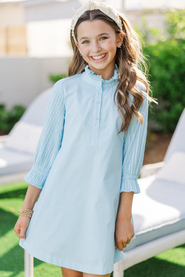 Girls: Under The Stars Light Blue Tie Back Dress Shop the Mint Girls: Under The Stars Light Blue Tie Back Dress Shop the Mint