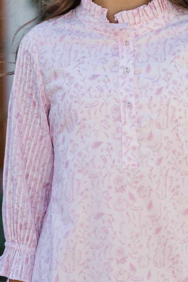 Girls: Under The Stars Pink Toile Tie Back Dress