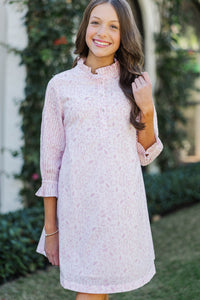 Girls: Under The Stars Pink Toile Tie Back Dress