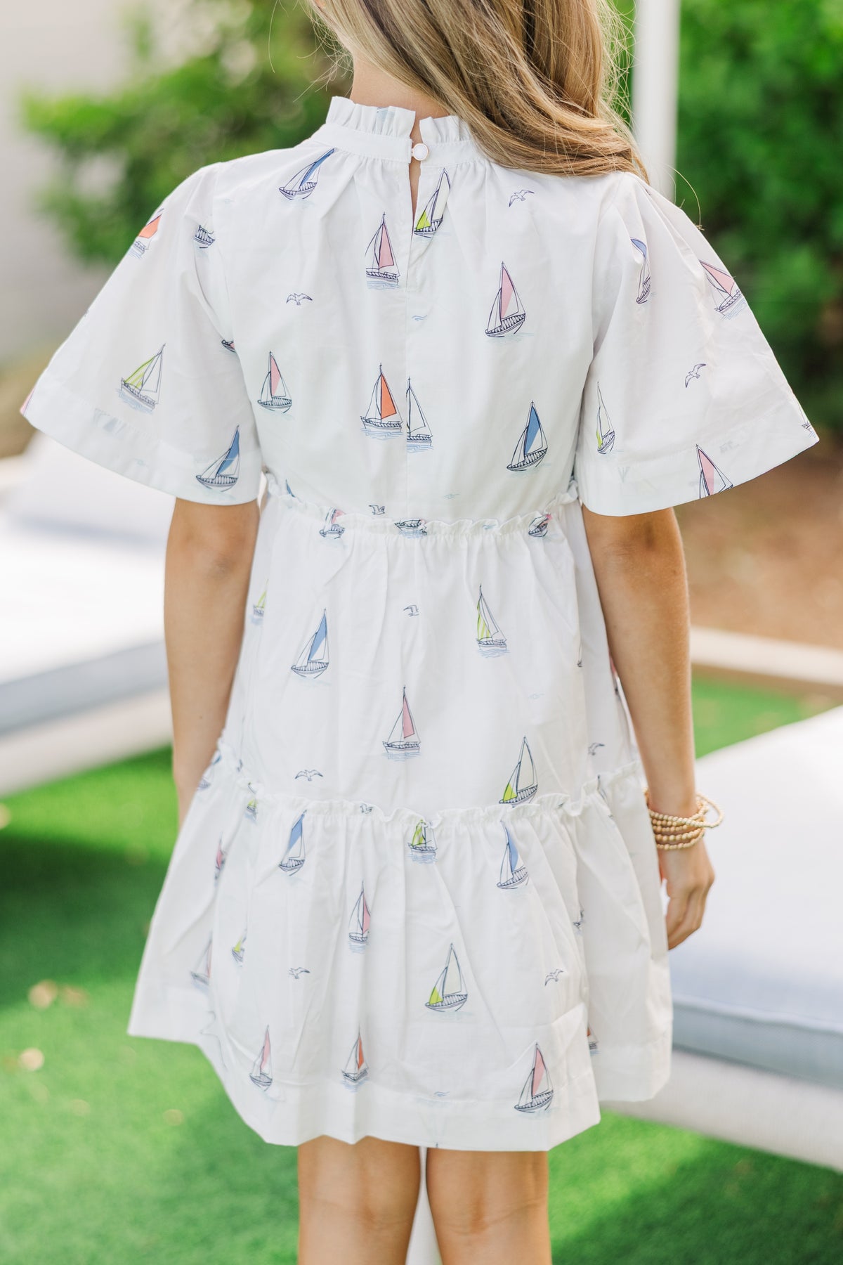 Lainey's Little Dress - Sarasota School of Fish with Worth Avenue White
