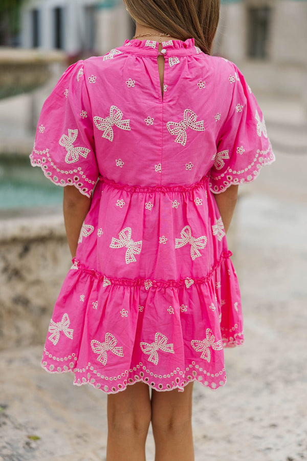 Girls: The Stephanie Fuchsia Pink Eyelet Dress