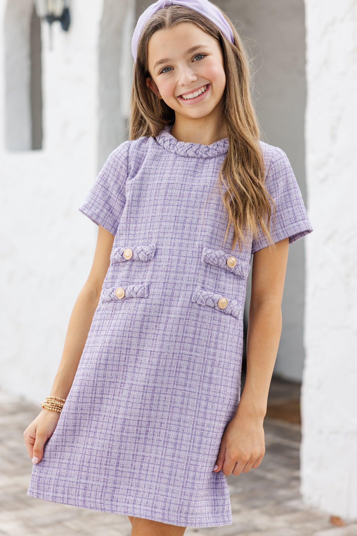 tweed girl ティール アシンメトリックスリーブドレス　150cm ゴムシャーリング仕様ドレス（ジュニア・130〜160cm）｜TWEED GIRL