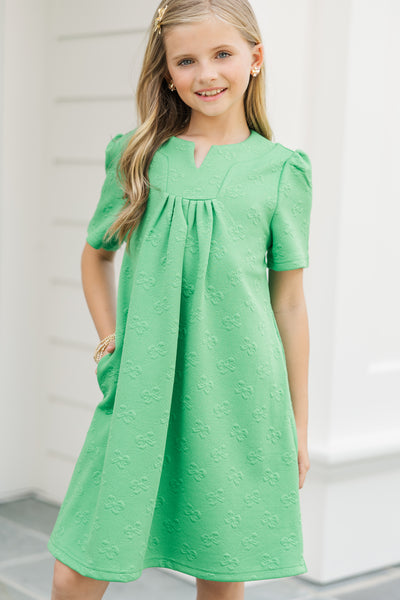 Girls: Nice To See You Kelly Green Textured Dress  Shop the Mint