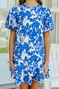 Girls: Get What You Love Blue Floral Dress