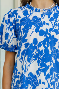 Girls: Get What You Love Blue Floral Dress