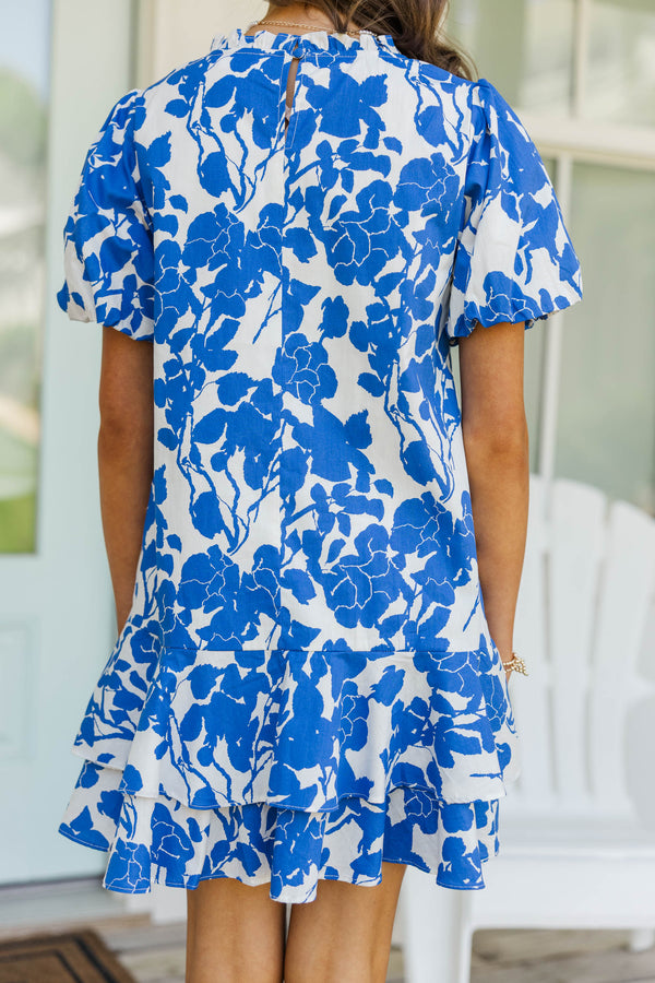 Girls: Get What You Love Blue Floral Dress