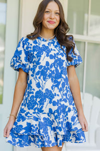 Girls: Get What You Love Blue Floral Dress