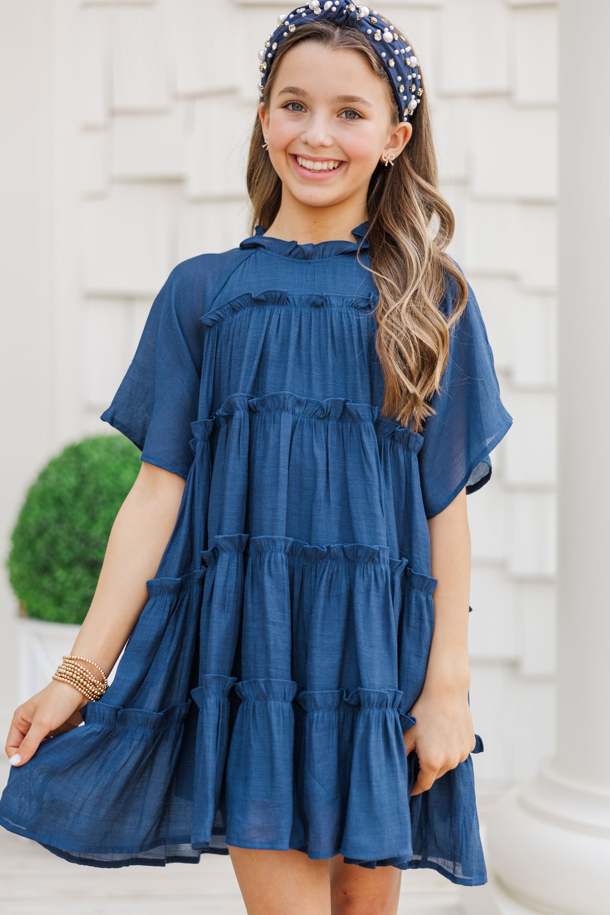 Girls: Where It All Begins Navy Blue Babydoll Dress – Shop the Mint