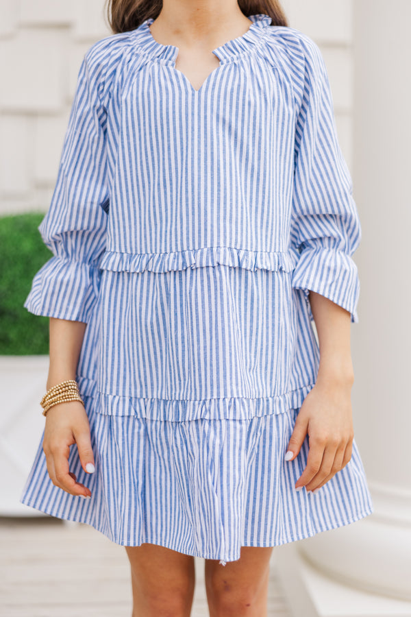 Girls: Always In the Lead Blue Striped Linen Dress Shop the Mint Girls: Always In the Lead Blue Striped Linen Dress Shop the Mint