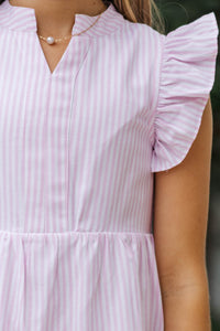 Girls: Make It Your Own Pink Striped Midi Dress