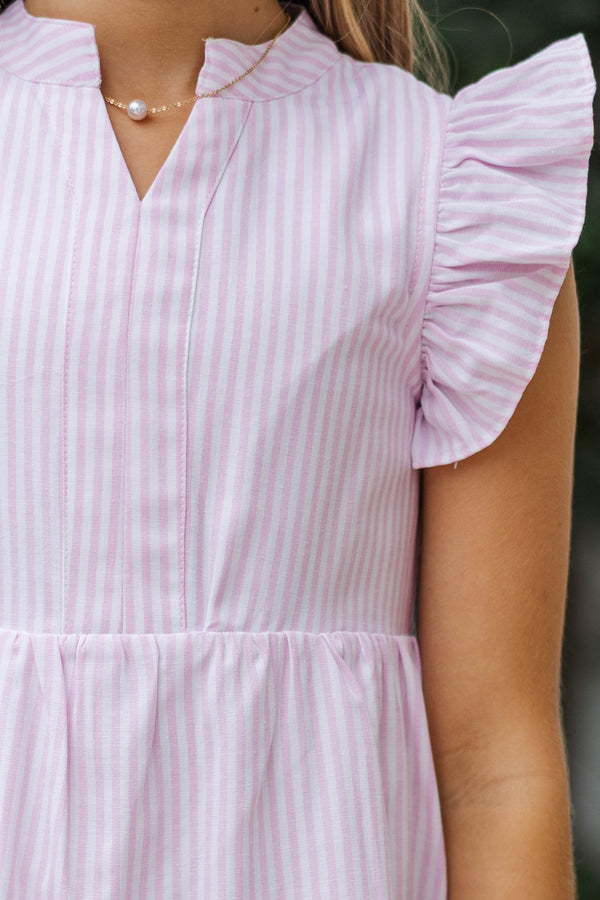 Girls: Make It Your Own Pink Striped Midi Dress