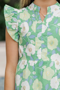 Girls: Make It Your Own Green Floral Midi Dress