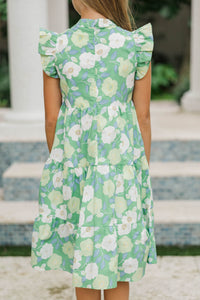 Girls: Make It Your Own Green Floral Midi Dress