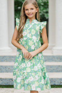 Girls: Make It Your Own Green Floral Midi Dress