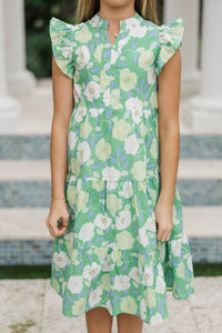 Girls: Make It Your Own Green Floral Midi Dress