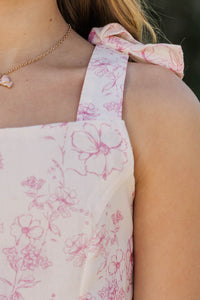 Girls: The Sansa Pink Toile Midi Dress