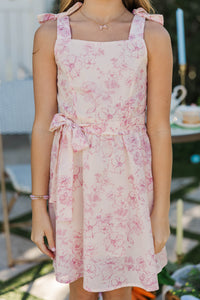 Girls: The Sansa Pink Toile Midi Dress
