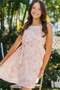 Girls: The Sansa Pink Toile Midi Dress