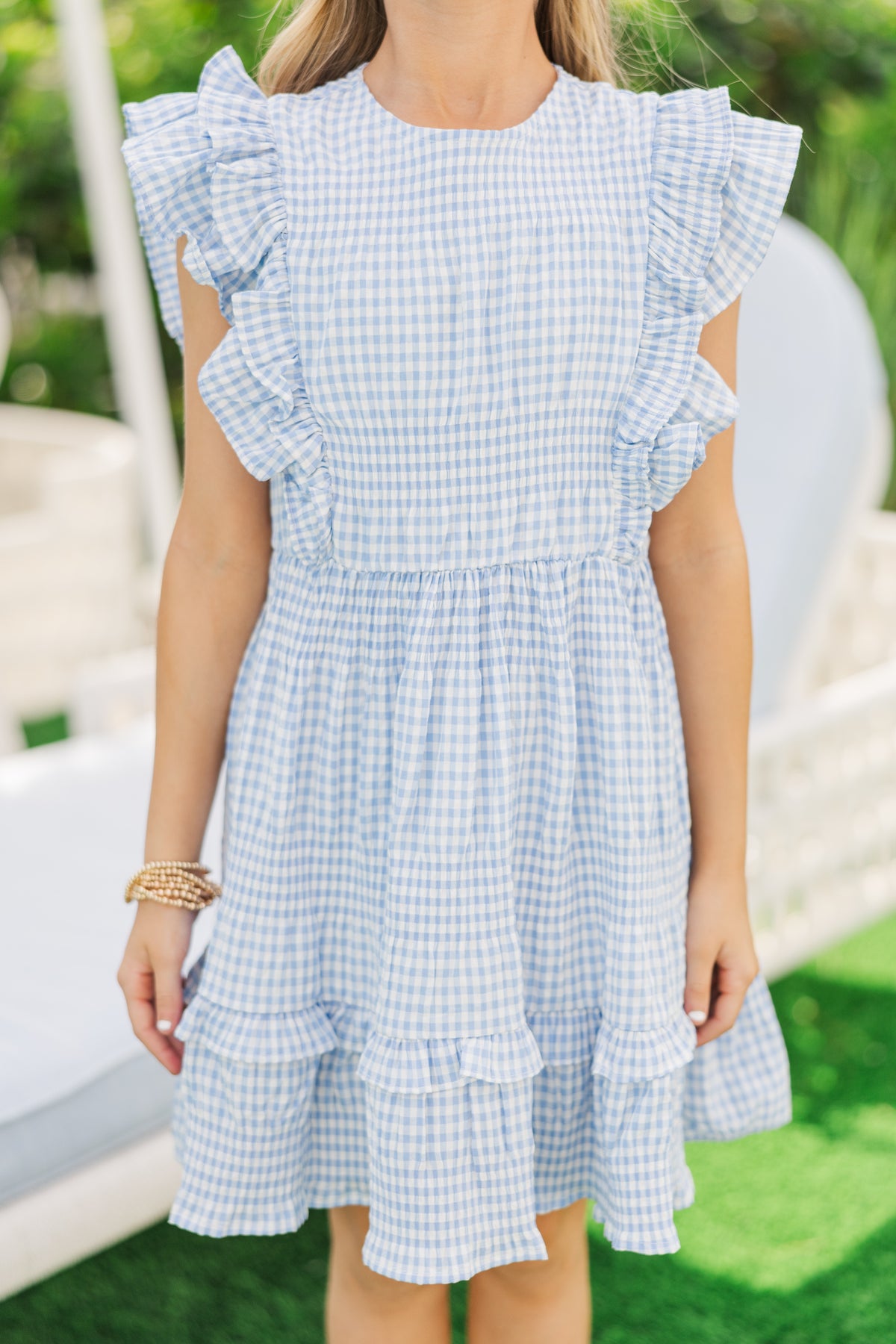 Girls: Feminine Power Blue Gingham Dress – Shop the Mint