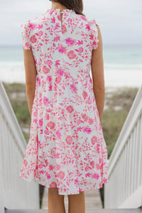 Girls: Speak Your Mind Pink Ditsy Floral Midi Dress